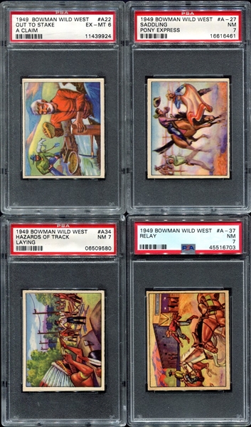 1949 Bowman Wild West A-Series 4 Diff. PSA 6-7s