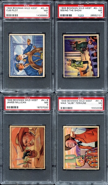 1949 Bowman Wild West G & H Series 4 Diff. PSA 7s 