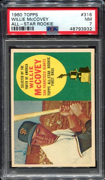 1960 Topps #316 Willie McCovey Rookie Card PSA 7