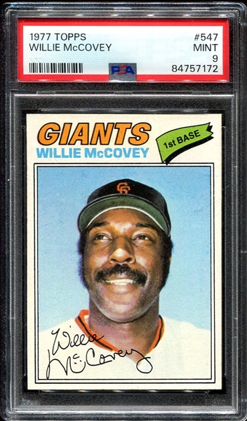 1977 Topps #547 Willie McCovey PSA 9