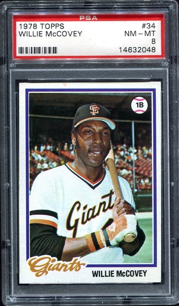 1978 Topps #34 Willie McCovey PSA 8