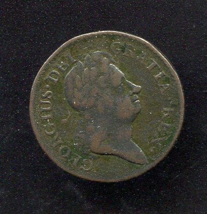 1723 Woods Hibernia 1/2 Penny