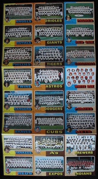 1975 Topps Team Checklist Uncut Sheet w/Promo Material