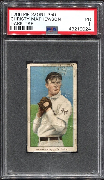 T206 Mathewson Dark Cap PSA 1