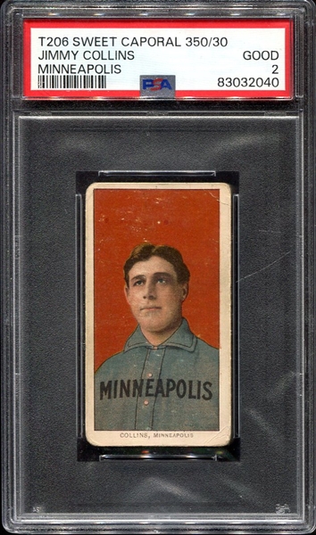 T206 Collins Minneapolis PSA 2 Print Error on Back