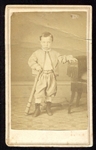 1860s CDV Child In Baseball Uniform with Bat