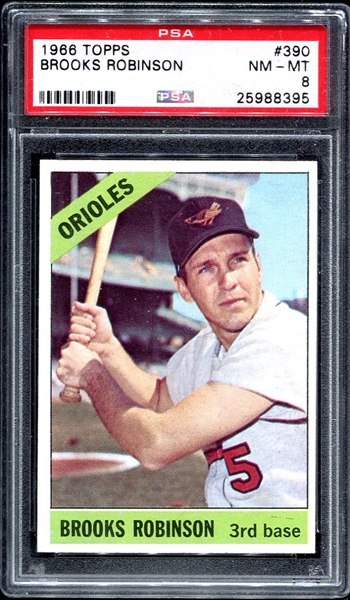 1966 Topps #390 Brooks Robinson PSA 8