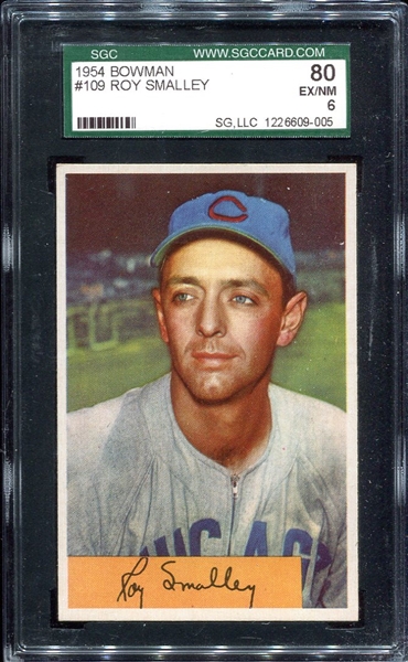 1954 Bowman #109 Roy Smalley SGC 80