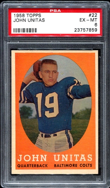 1958 Topps #22 Johnny Unitas PSA 6