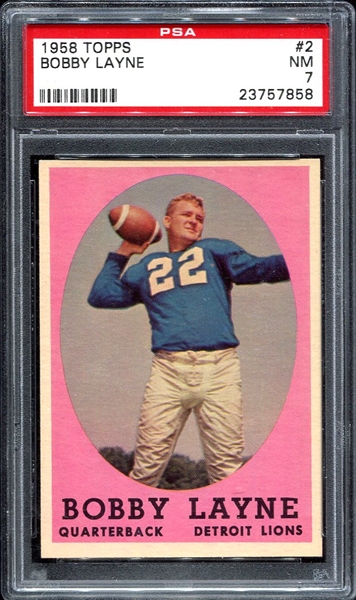 1958 Topps #2 Bobby Layne PSA 7