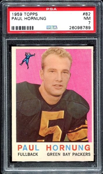 1959 Topps #82 Paul Hornung PSA 7