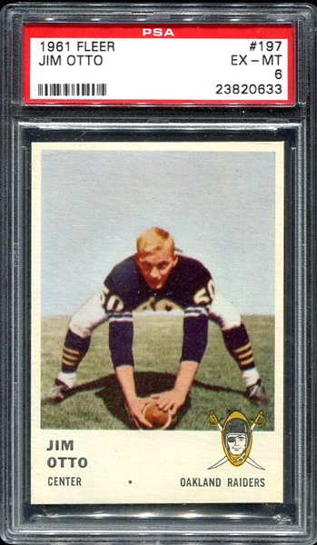 1961 Fleer #197 Jim Otto RC PSA 6