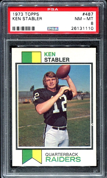 1973 Topps #487 Ken Stabler RC PSA 8