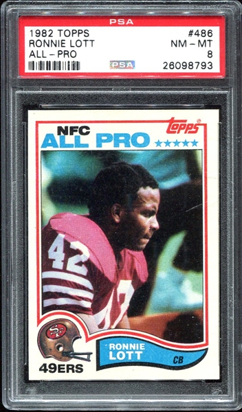 1982 Topps #486 Ronnie Lott RC PSA 8