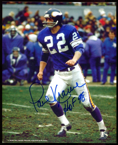 Paul Krause Signed Photo 