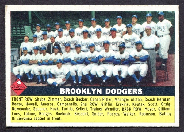 1956 Topps #166 Brooklyn Dodgers 