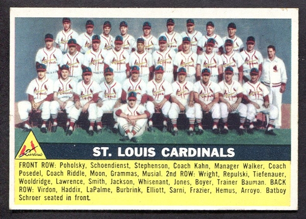 1956 Topps #134 St. Louis Cardinals Team