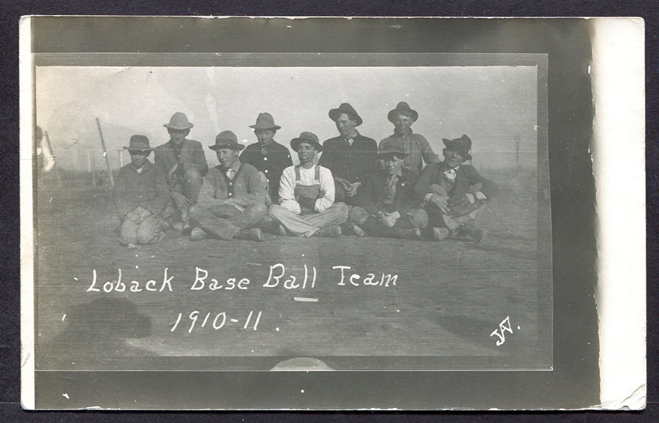 1910-11 Loback Base Ball Team AZO RPPC