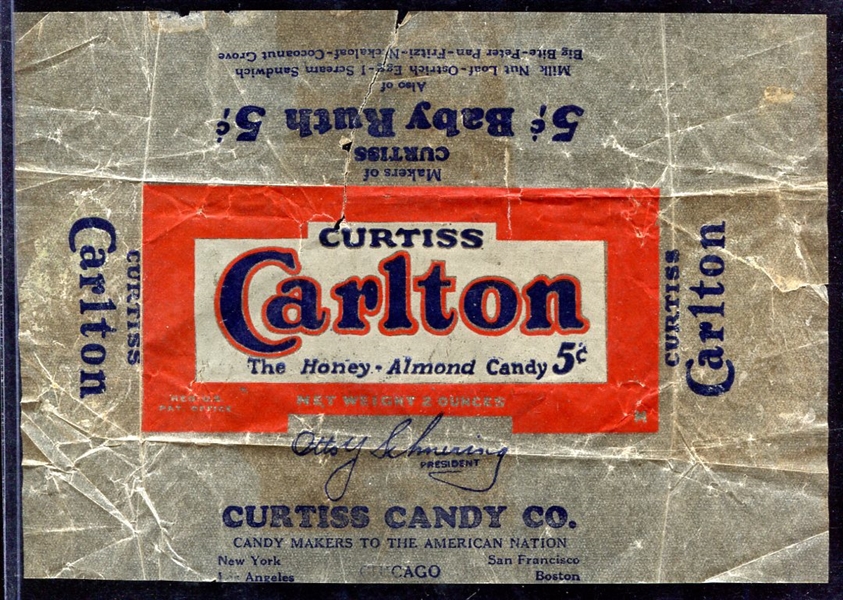 Vintage Curtiss Carlton 5 Cent Wrapper