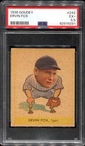 1938 Goudey #242 Ervin Fox PSA 5.5