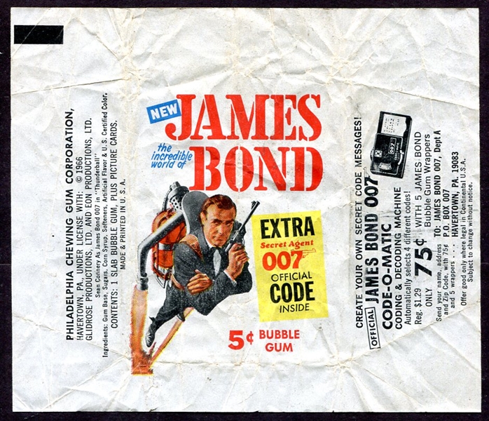 1966 James Bond Thunderball 007 Wrapper