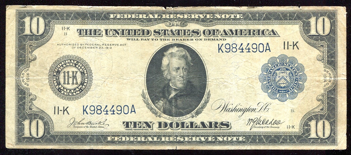 1914 $10 Federal Reserve Note