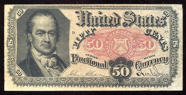 1870s 50 Cent Fractional Currency Note