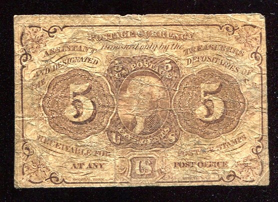 1862-63 5 Cent Fractional Currency 1st Issue Thomas Jefferson