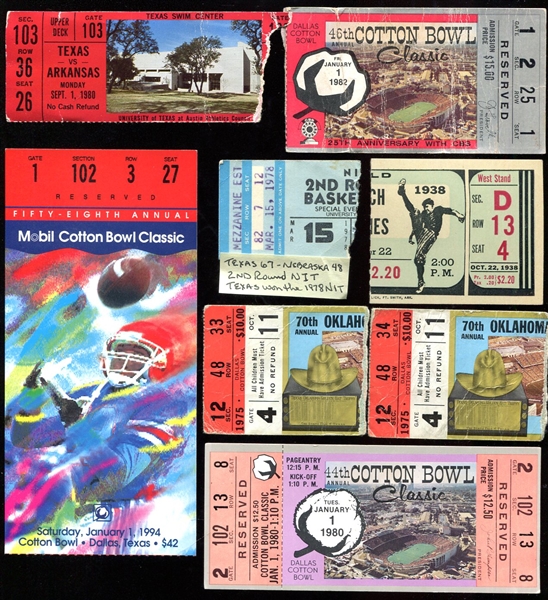 1938-1994 Cotton Bowl & Texas Related Tickets/Stubs