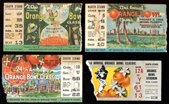 1954-1977 Orange Bowl Tickets 4 Different