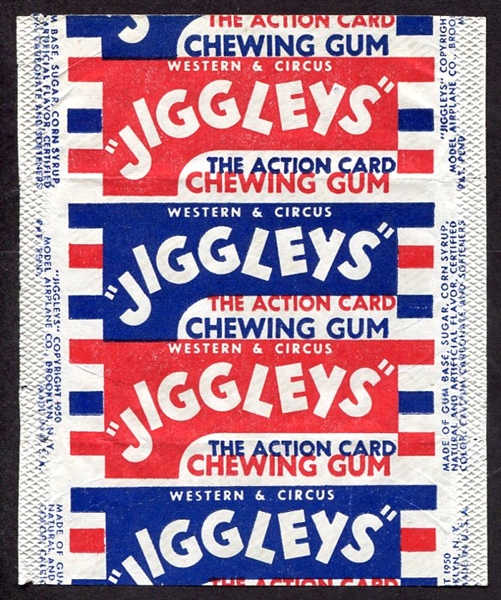 1950s Jiggleys Western & Circus Action Card Wrapper