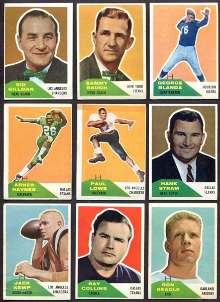 1960 Fleer Football Complete Set of 132