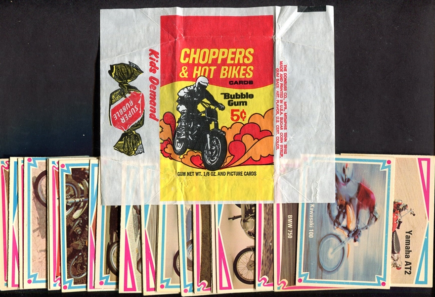 1972 Donruss Choppers & Hot Bikes Partial Set of 30 plus Wrapper