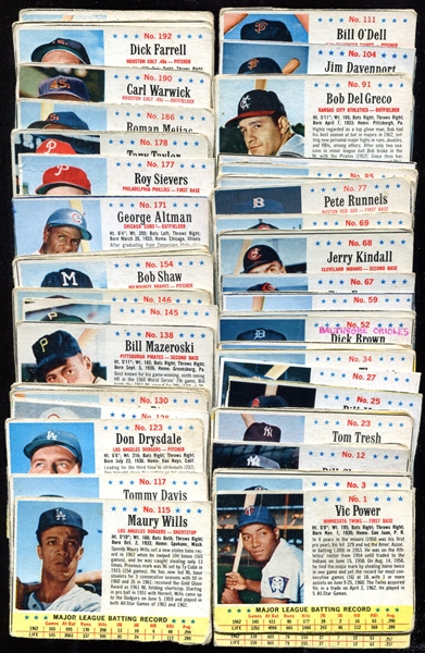 1963 Post Cereal 75 Diff. w/HOFers & Stars