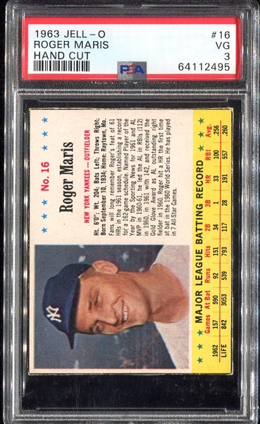 1963 Jell-O #16 Roger Maris PSA 3