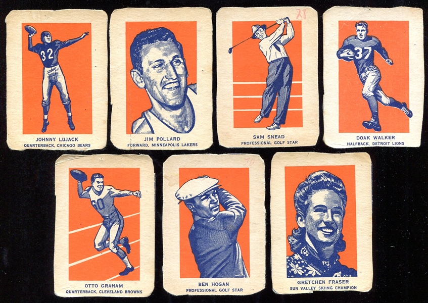 1952 Wheaties 7 Diff. Various Sports