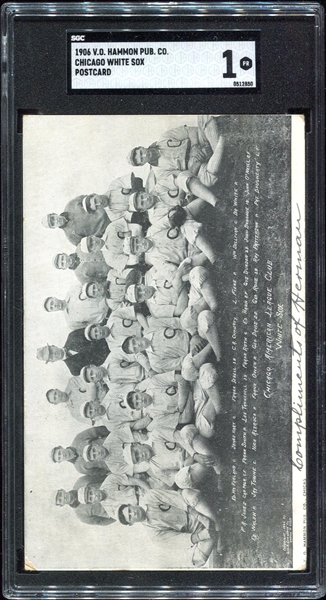 1906 V. O. Hammon Chicago White Sox Postcard SGC 10