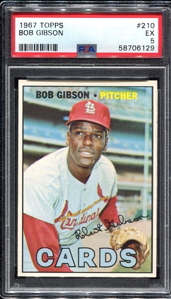 1967 Topps #210 Bob Gibson PSA 5