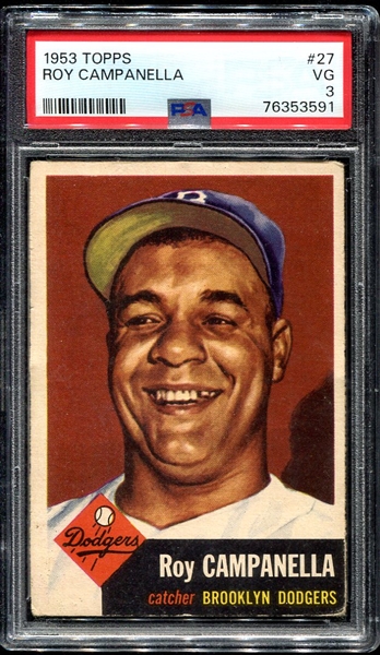 1953 Topps #27 Roy Campanella PSA 3