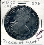 1806 Mexico 8 Reales Double Die Obverse