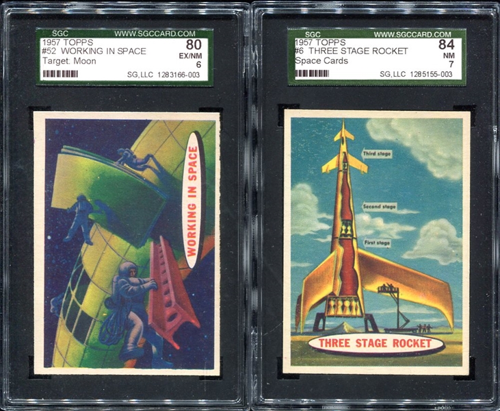 1957 Topps Space & Target Moon SGC Graded Pair