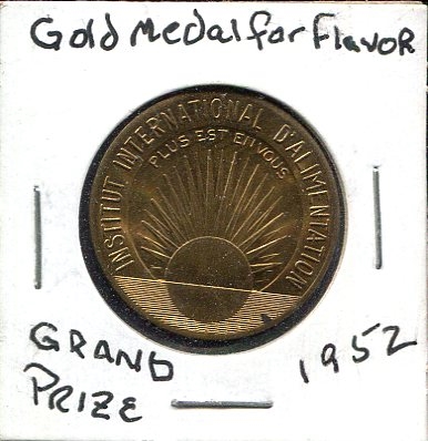 1952 Pale Dry Beer Gold Medal for Flavor Token