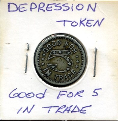 5 Cent Depression Era Token