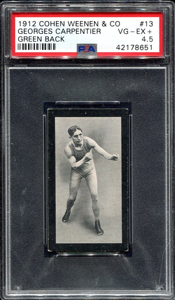 1912 Cohen Weenen #13 Georges Carpentier Green Back PSA 4.5