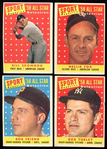 1958 Topps All-Stars 4 Different