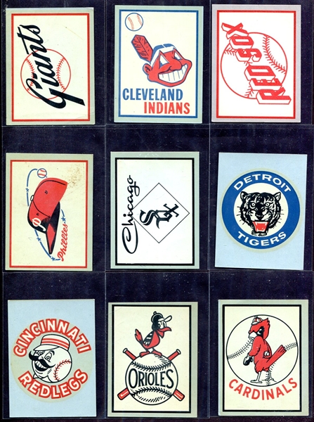 1960 Fleer Baseball Team Decals 9 Different