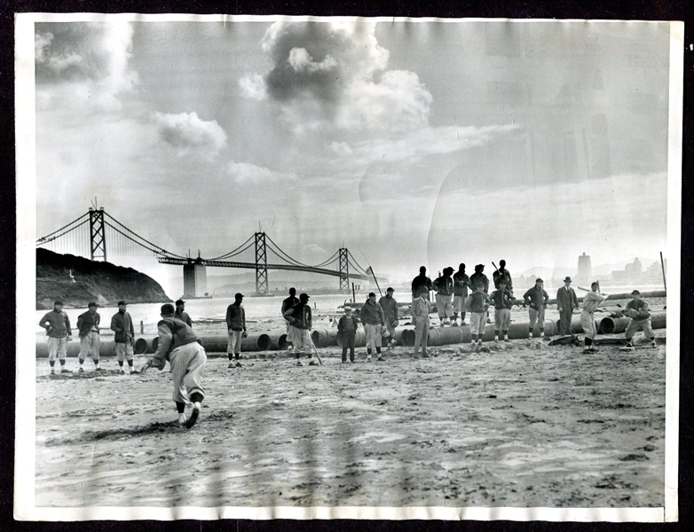 1936 San Francisco Seals Bay Bridge Wire Photo