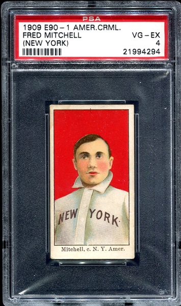 E90-1 American Caramel Mitchell New York Yankees PSA 4