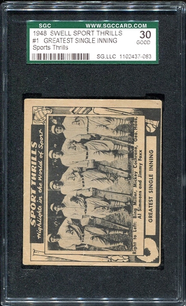 1948 Swell #1 Greatest Single Inning SGC 30