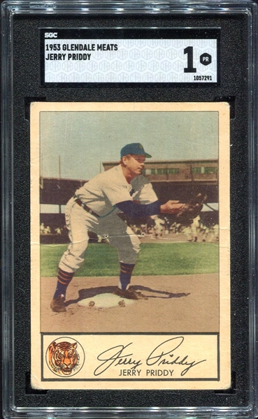 1953 Glendale Meats Jerry Priddy SGC 1